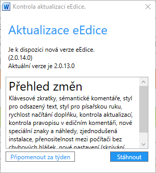 Obrázek č. 30 - Kontrola aktualizací (nová verze)