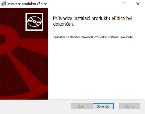 Obrázek č. 5 - Instalace eEdice (dokončení instalace)