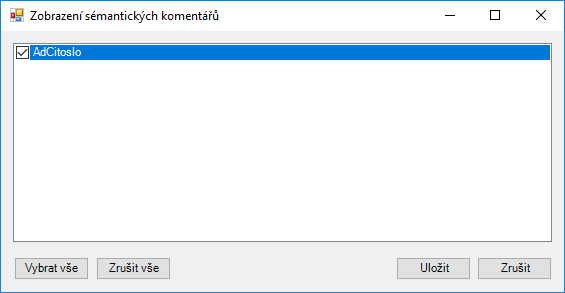 Obrázek č. 19 - Nastavení viditelnosti komentářů v dokumentu